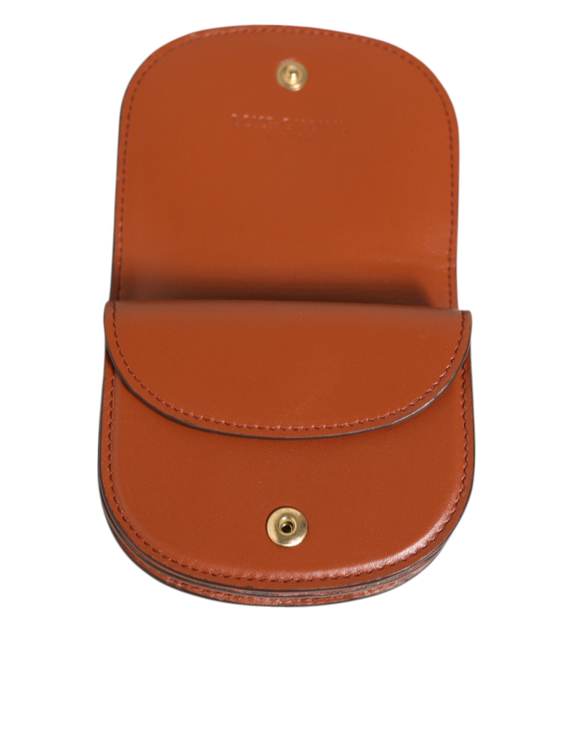 Porte-monnaie petit portefeuille Dolce &amp; Gabbana en cuir de veau imprimé léopard marron