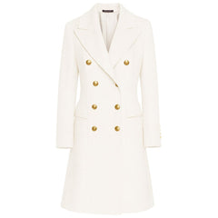 Made in Italy White Wool Women Coat
