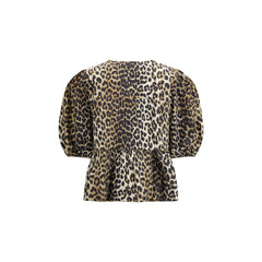 Ganni Leopard Baumwollhemd