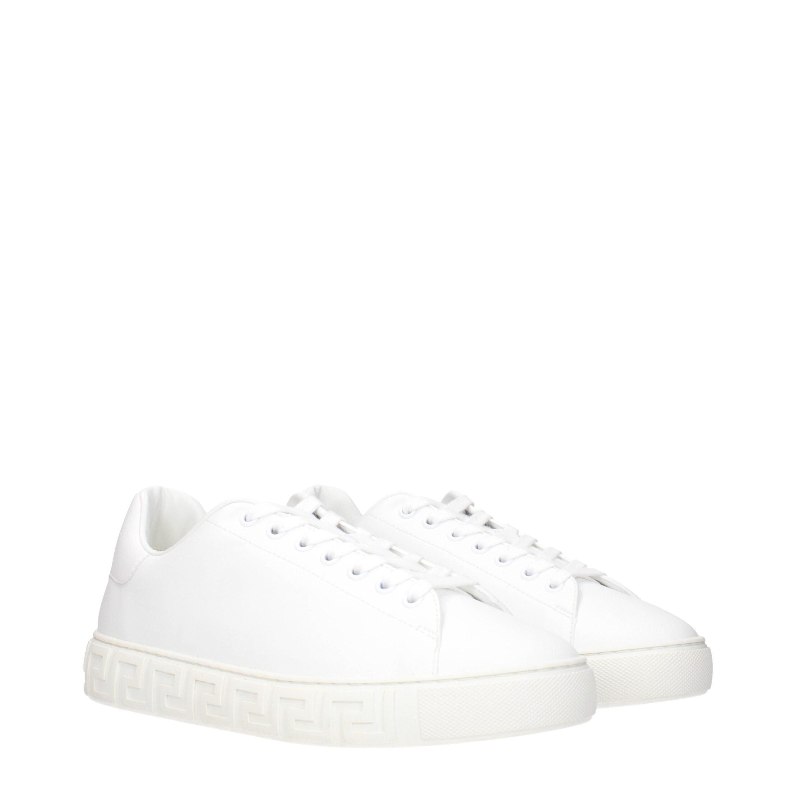Versace White Leather Low Tops