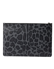 Dolce &amp; Gabbana Dokumententasche mit mehrfarbigem Leoparden-Jacquard-Logo-Plakette