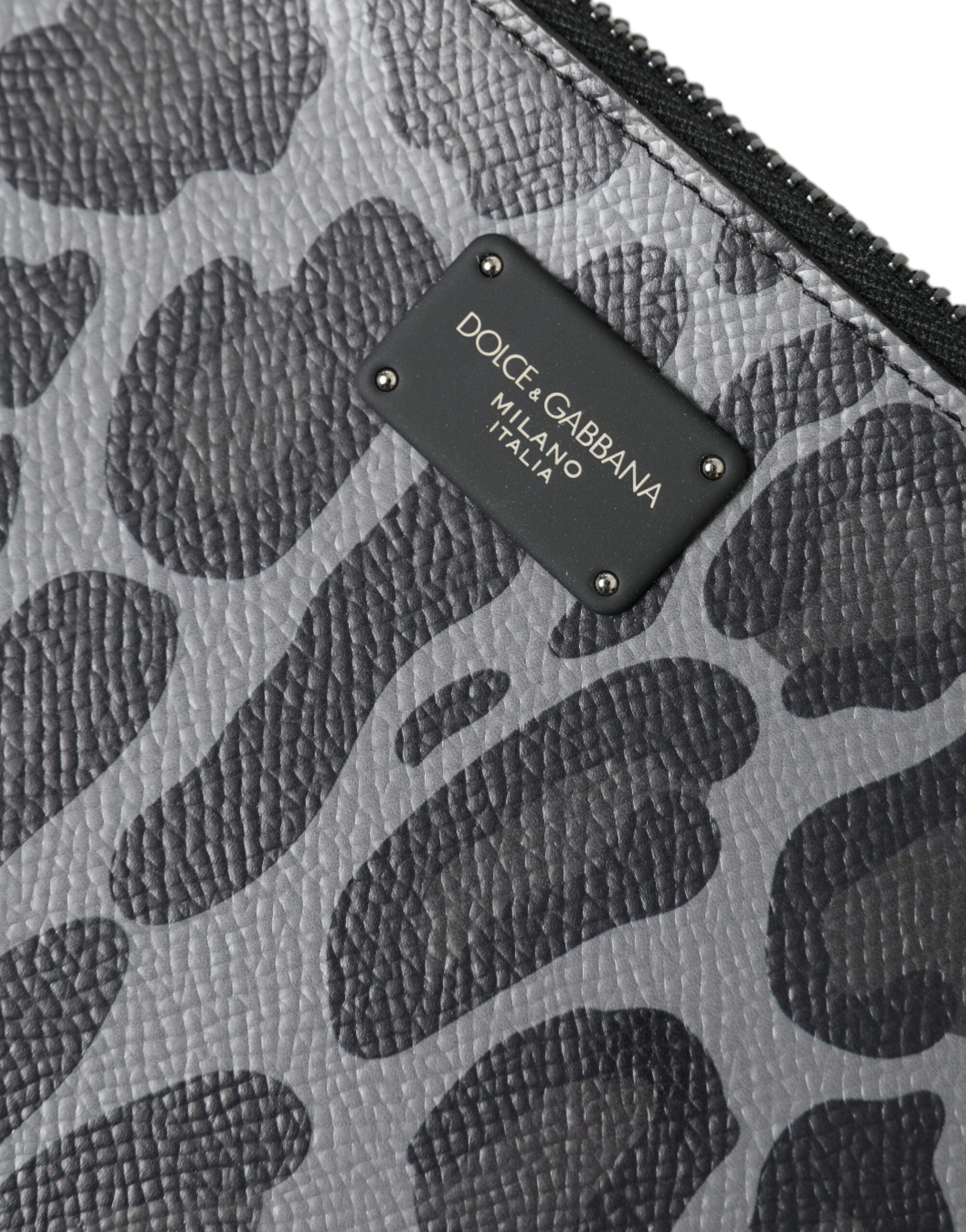 Dolce &amp; Gabbana Dokumententasche mit mehrfarbigem Leoparden-Jacquard-Logo-Plakette