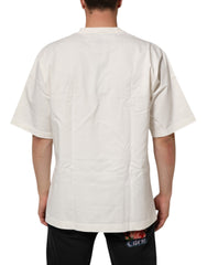 T-shirt homme Dolce &amp; Gabbana blanc à col rond en coton imprimé logo
