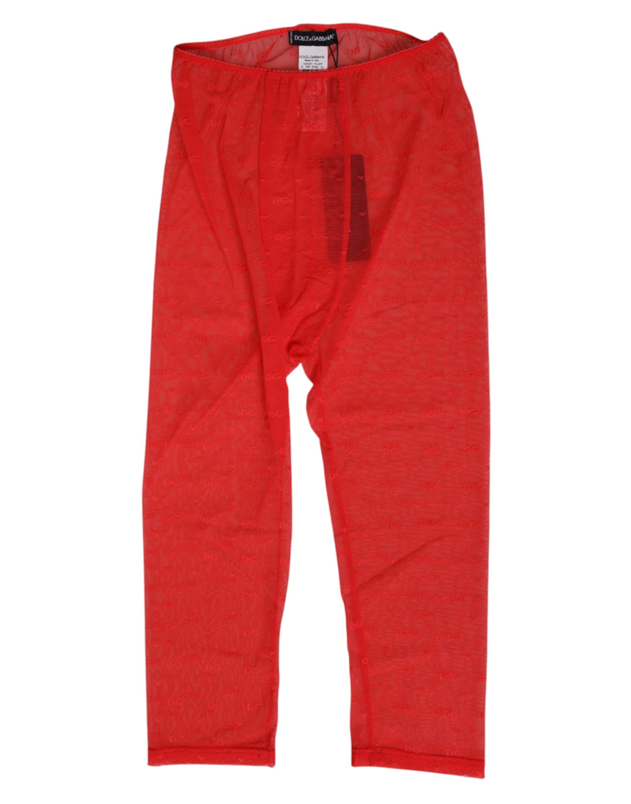 Sous-vêtements Dolce &amp; Gabbana Pantalon moulant en dentelle à logo rouge