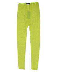 Leggings Dolce &amp; Gabbana vert fluo en nylon avec logo et dentelle