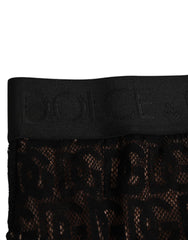 Culotte taille haute en dentelle noire à logo DG Dolce &amp; Gabbana