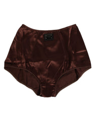 Sous-vêtements gainants taille haute en soie stretch marron Dolce &amp; Gabbana