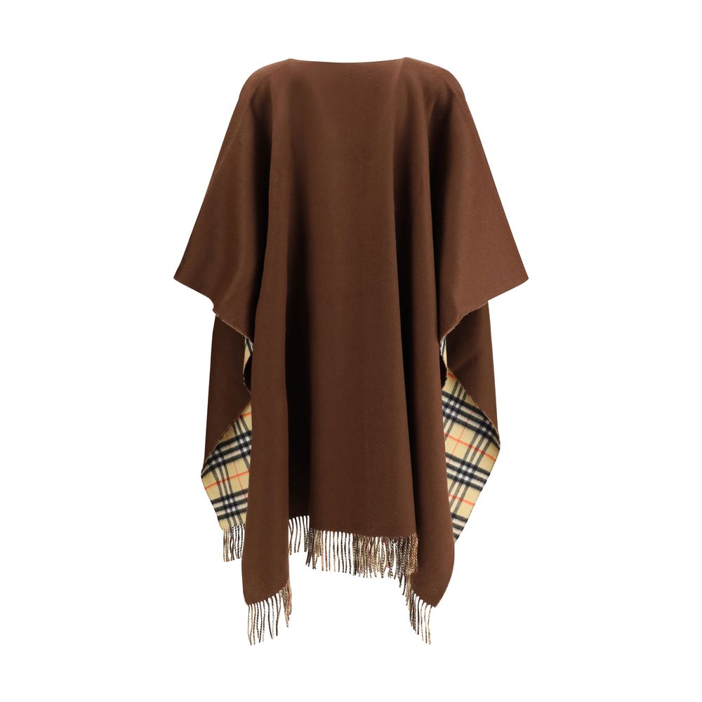 Wendbarer Burberry Cape aus karierter Wolle und Kaschmir