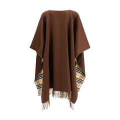 Wendbarer Burberry Cape aus karierter Wolle und Kaschmir