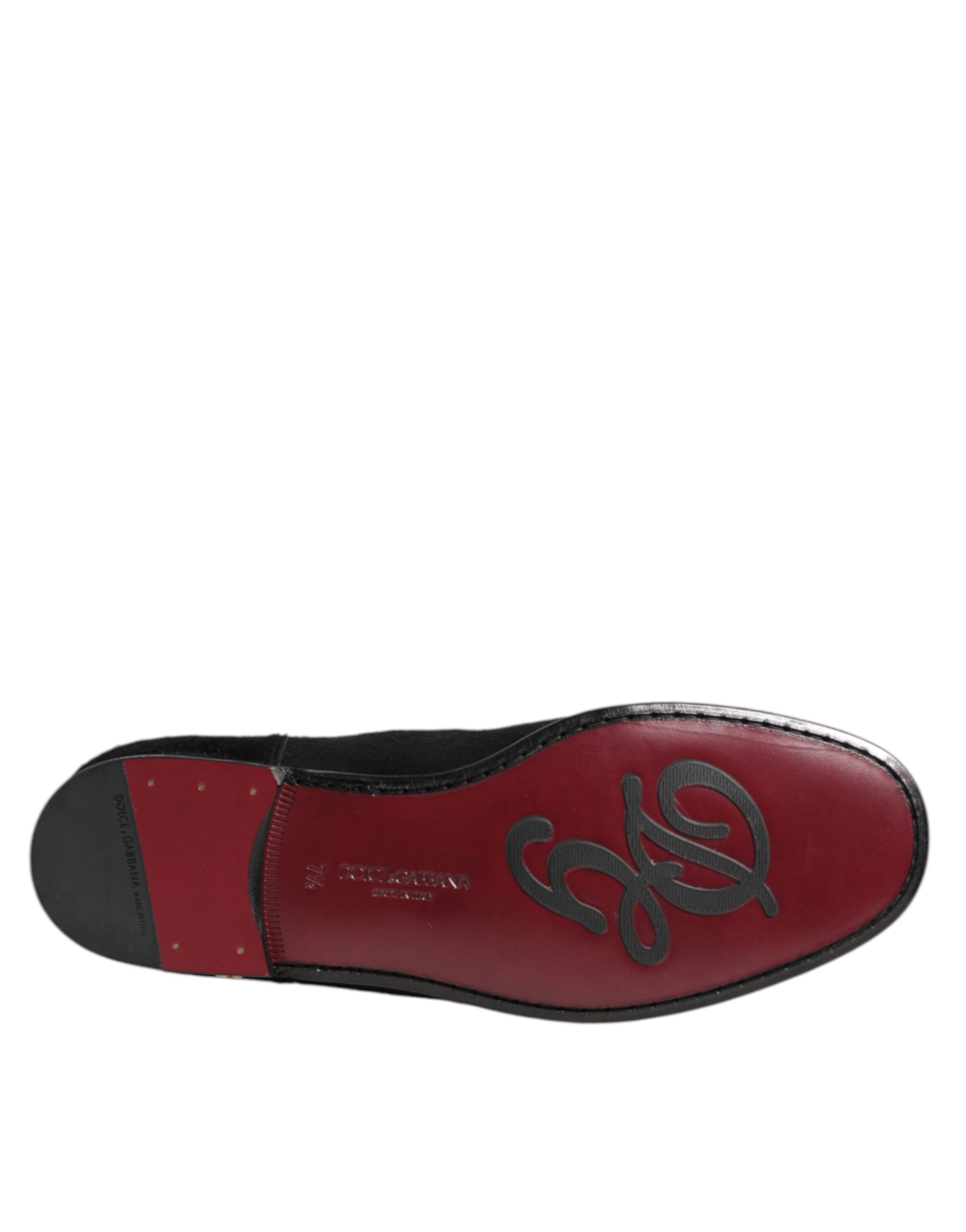 Dolce &amp; Gabbana Herren-Chelsea-Stiefel aus schwarzem Leder und Fell