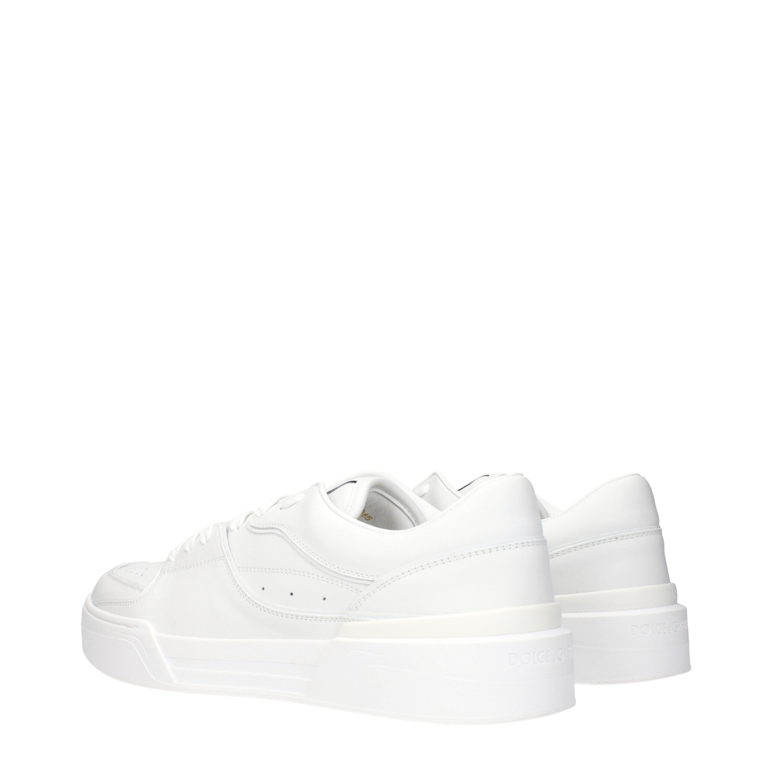 Dolce & Gabbana White Leather Low Tops