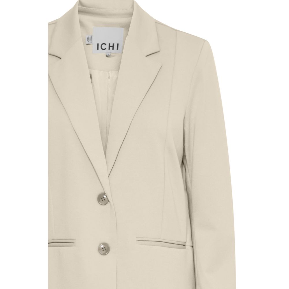 ICHI Blazer aus recyceltem Polyester in Beige
