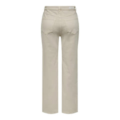 Only Beige Cotton Relaxed Fit Jean