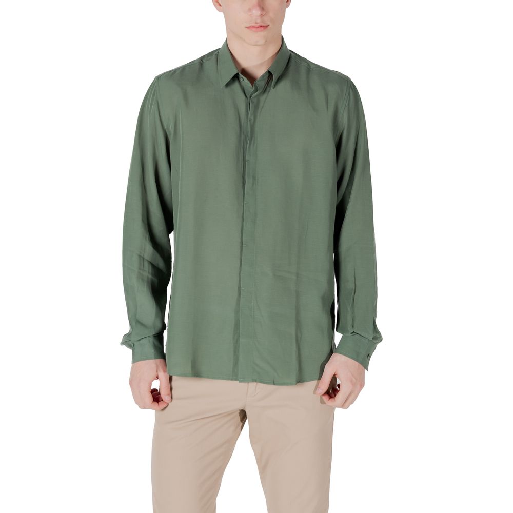 Chemise en lyocell vert Antony Morato