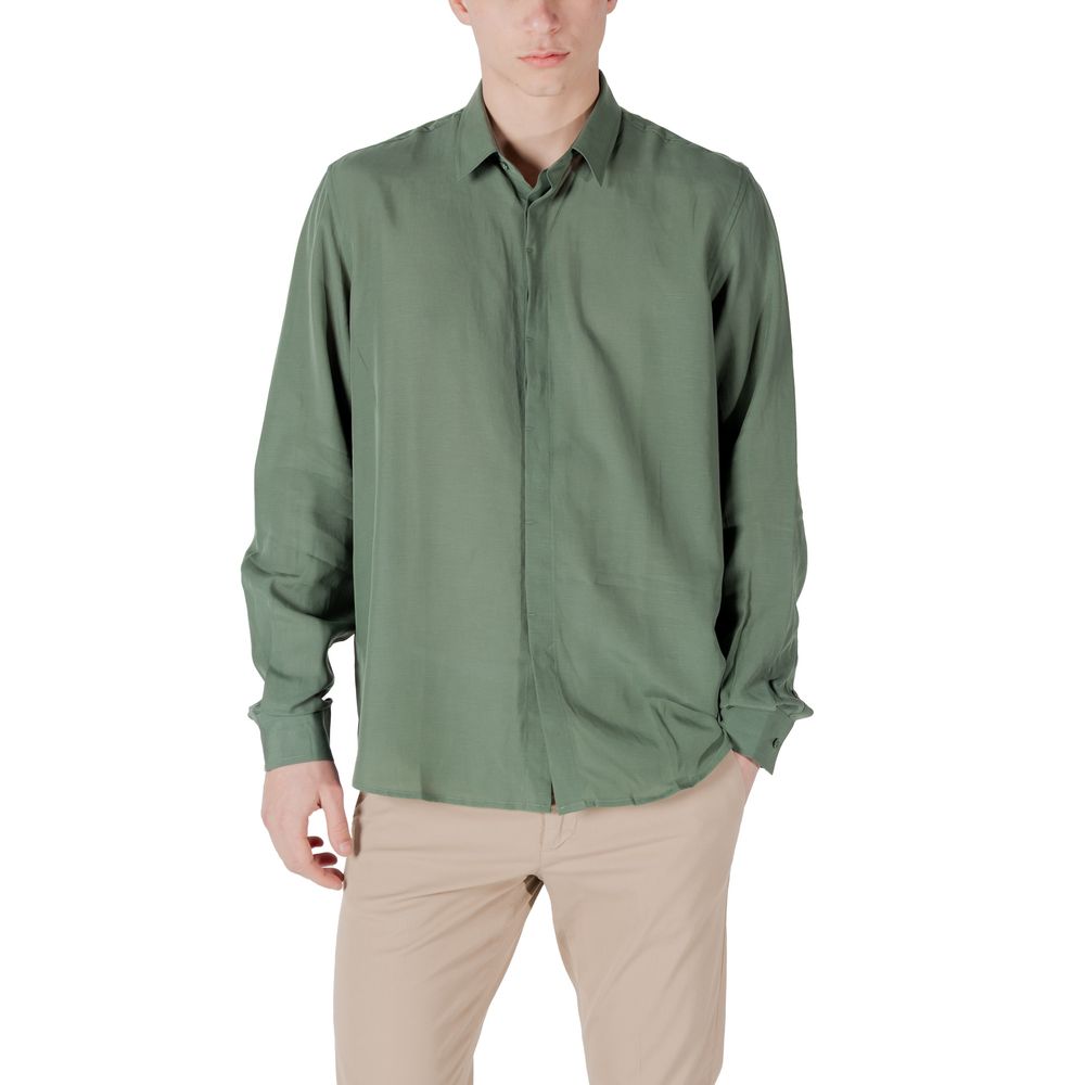 Chemise en lyocell vert Antony Morato