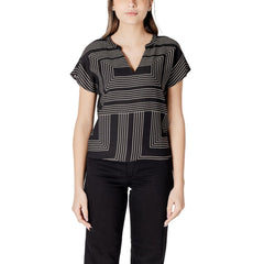 T-shirt noir en viscose Jacqueline De Yong