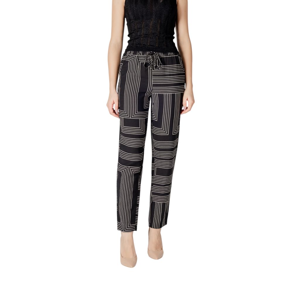 Pantalon en viscose noire Jacqueline De Yong
