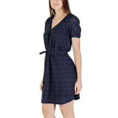 Vila Clothes Blue Recycled Polyester Short