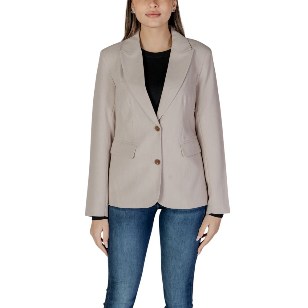 Nur beigefarbener Blazer aus recyceltem Polyester