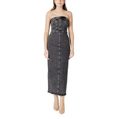 ICHI Black Cotton Midi