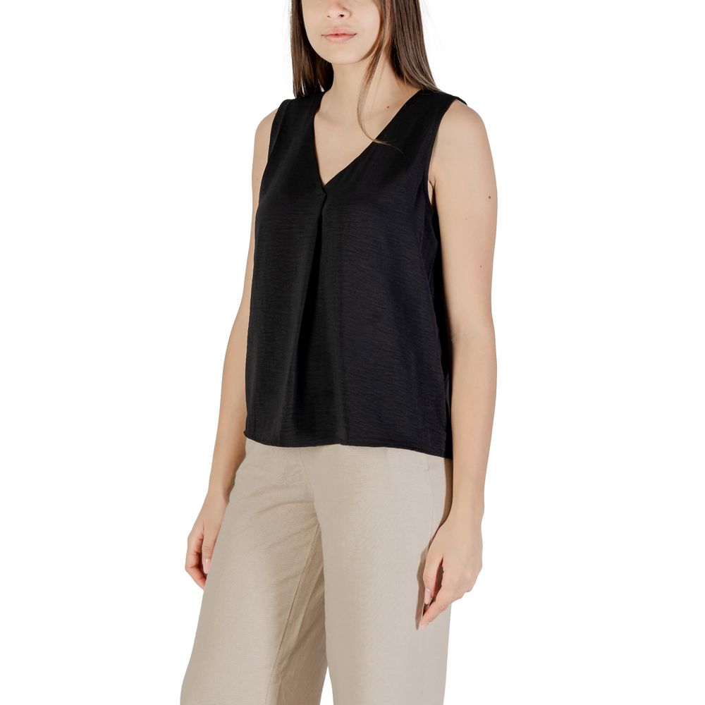 Nur schwarzes Tanktop aus recyceltem Polyester