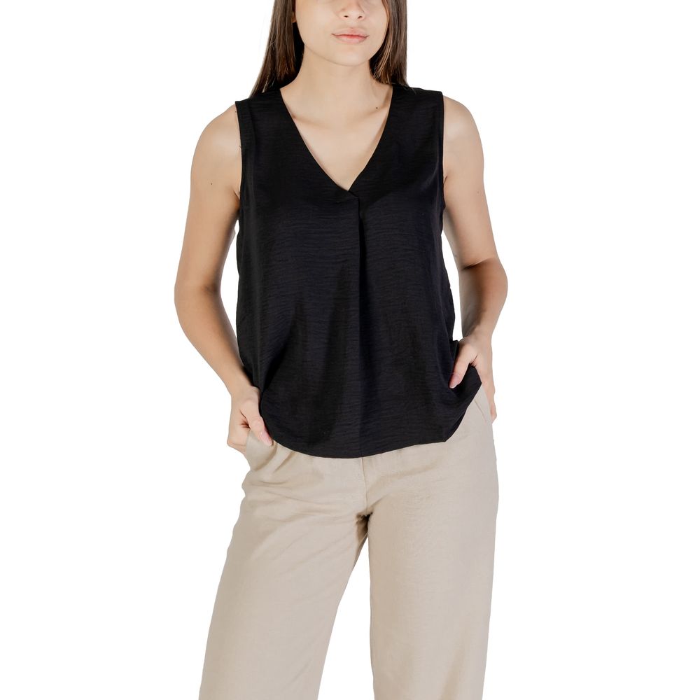 Nur schwarzes Tanktop aus recyceltem Polyester