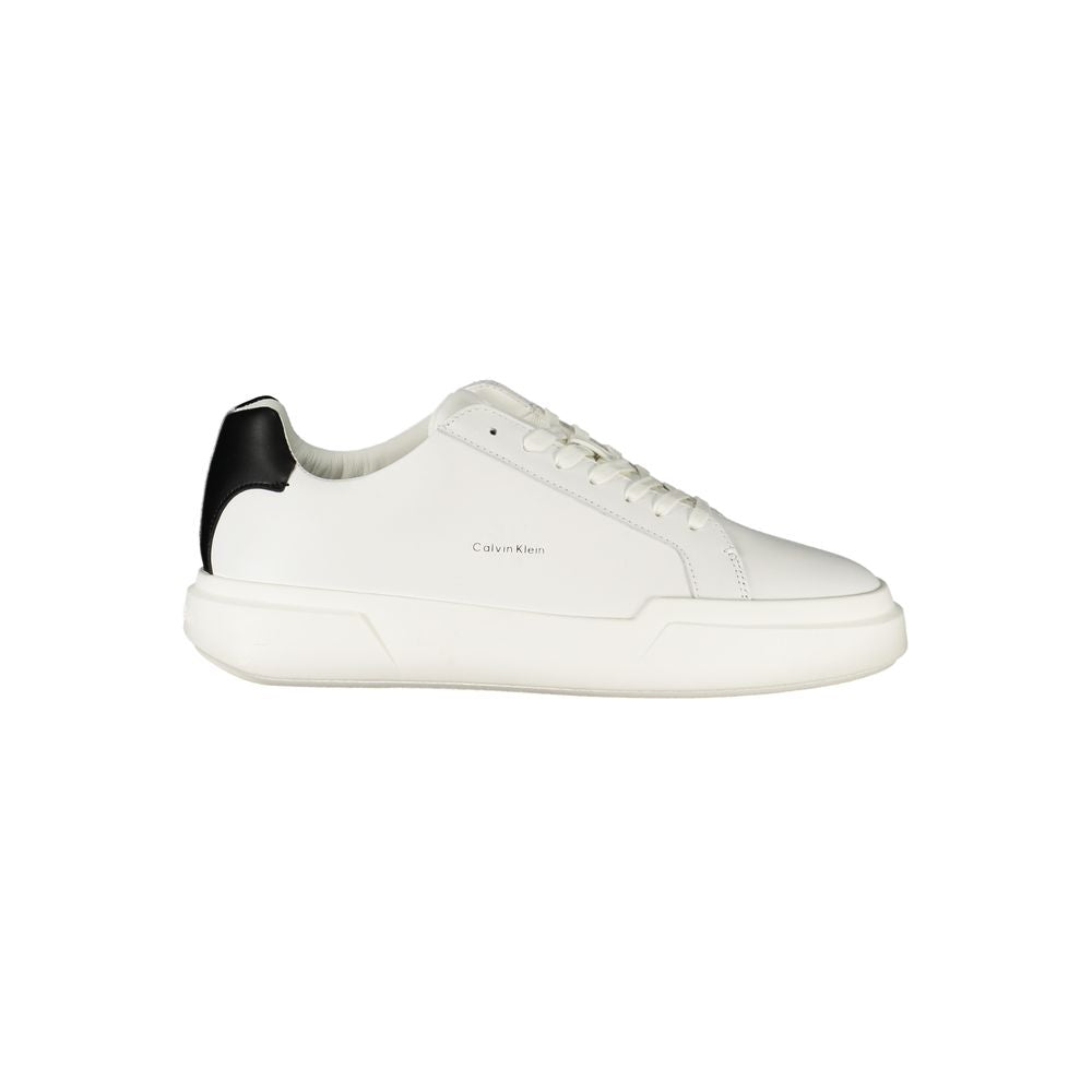 Baskets Calvin Klein en cuir blanc pour homme