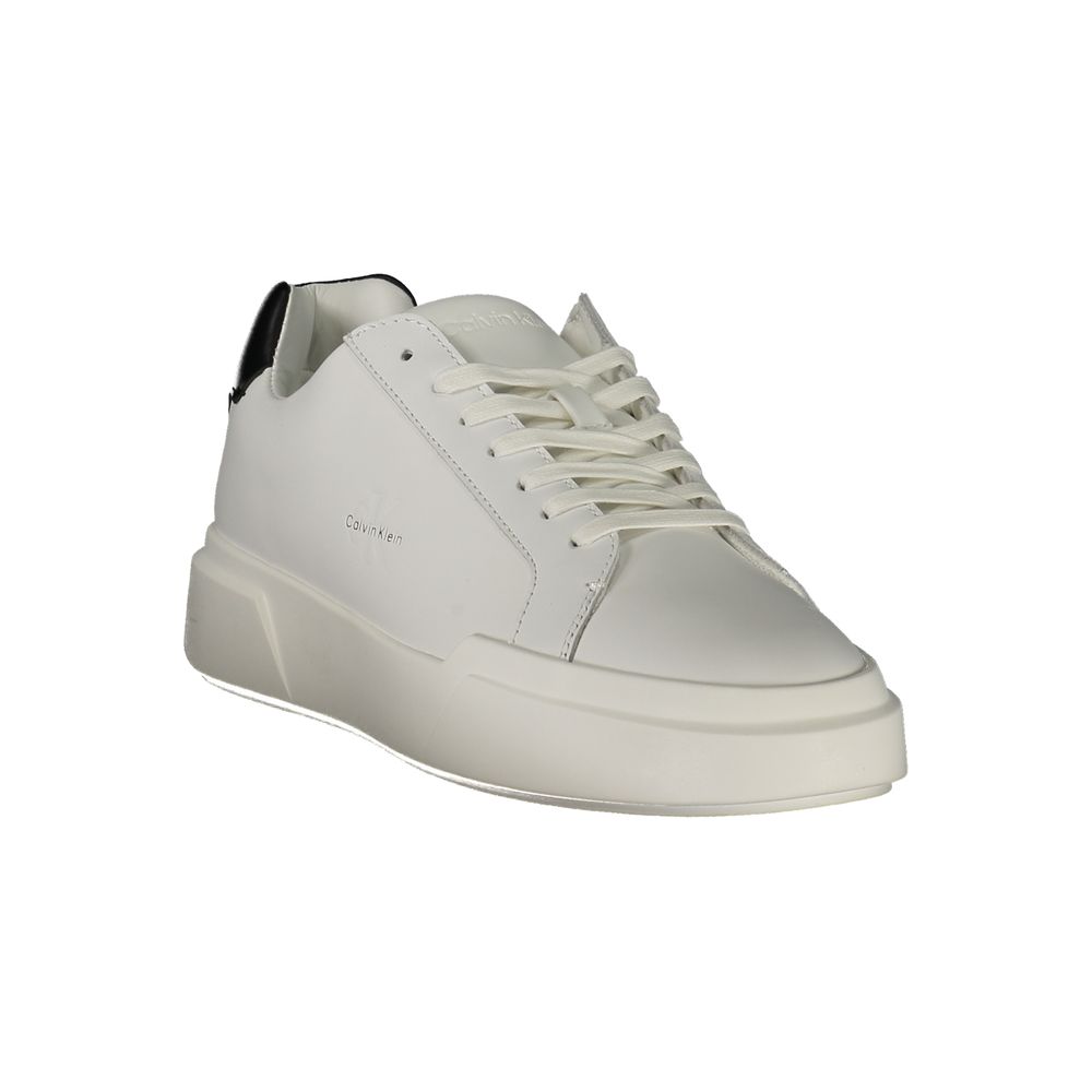 Baskets Calvin Klein en cuir blanc pour homme