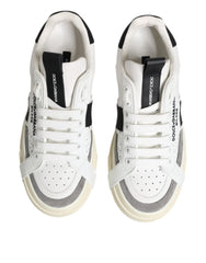 Dolce & Gabbana White Leather Custom 2.Zero Sneakers Shoes