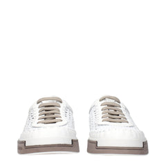 Dolce & Gabbana White Leather Low Tops