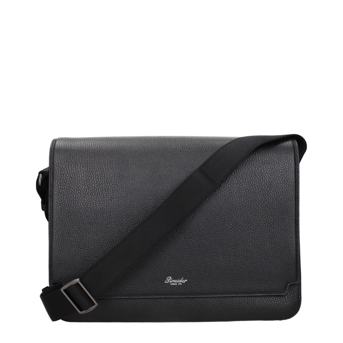 Pineider Black Leather Crossbody Bags