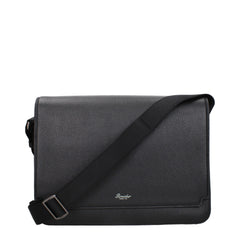 Pineider Black Leather Crossbody Bags