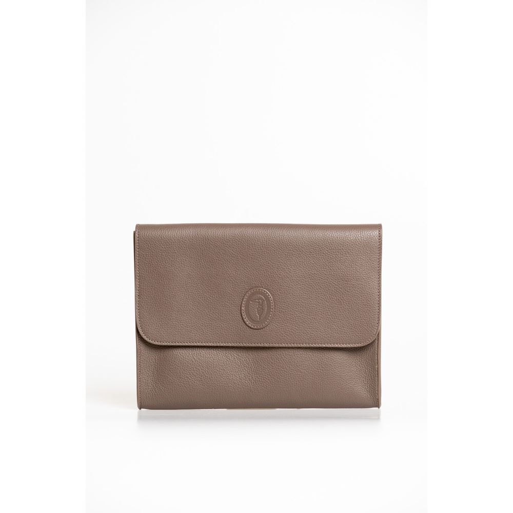 Trussardi Herren-Clutch aus braunem Polyester