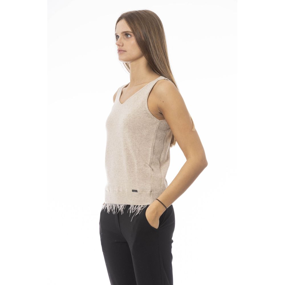 Haut en laine beige tendance Baldinini pour femme