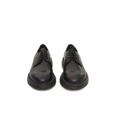 Cerruti 1881 Black Calfskin Men Derby Shoe