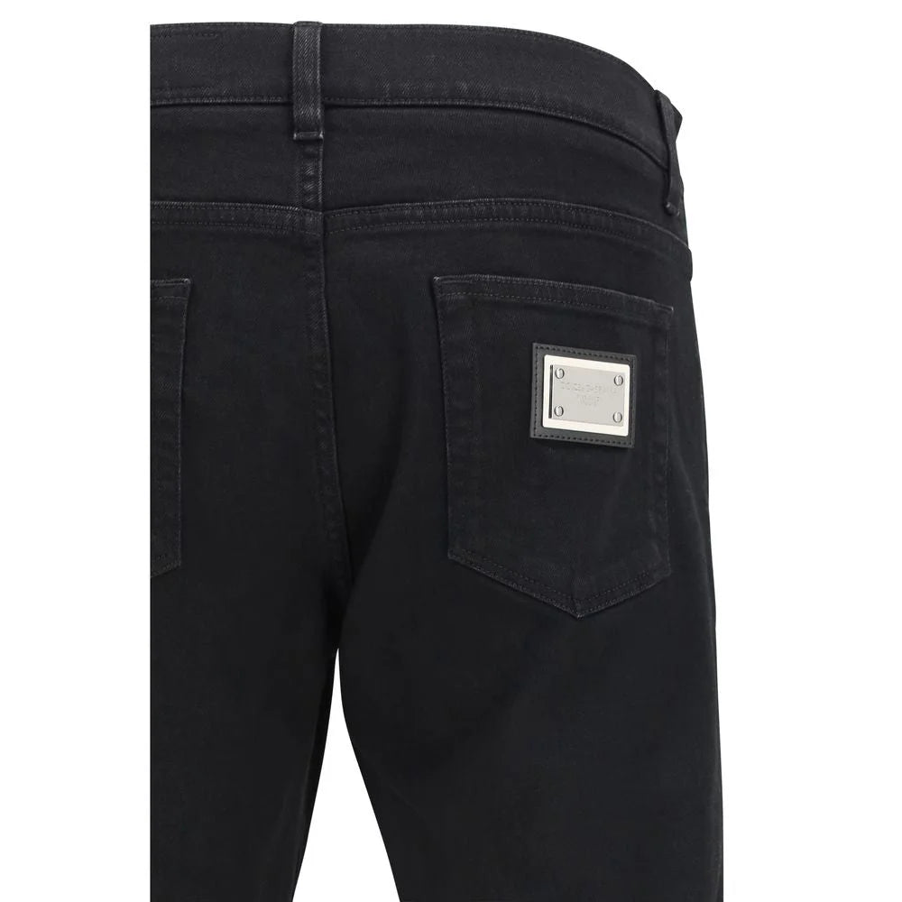 Dolce & Gabbana Black Cotton Slim Fit Jeans - IT44 | XS