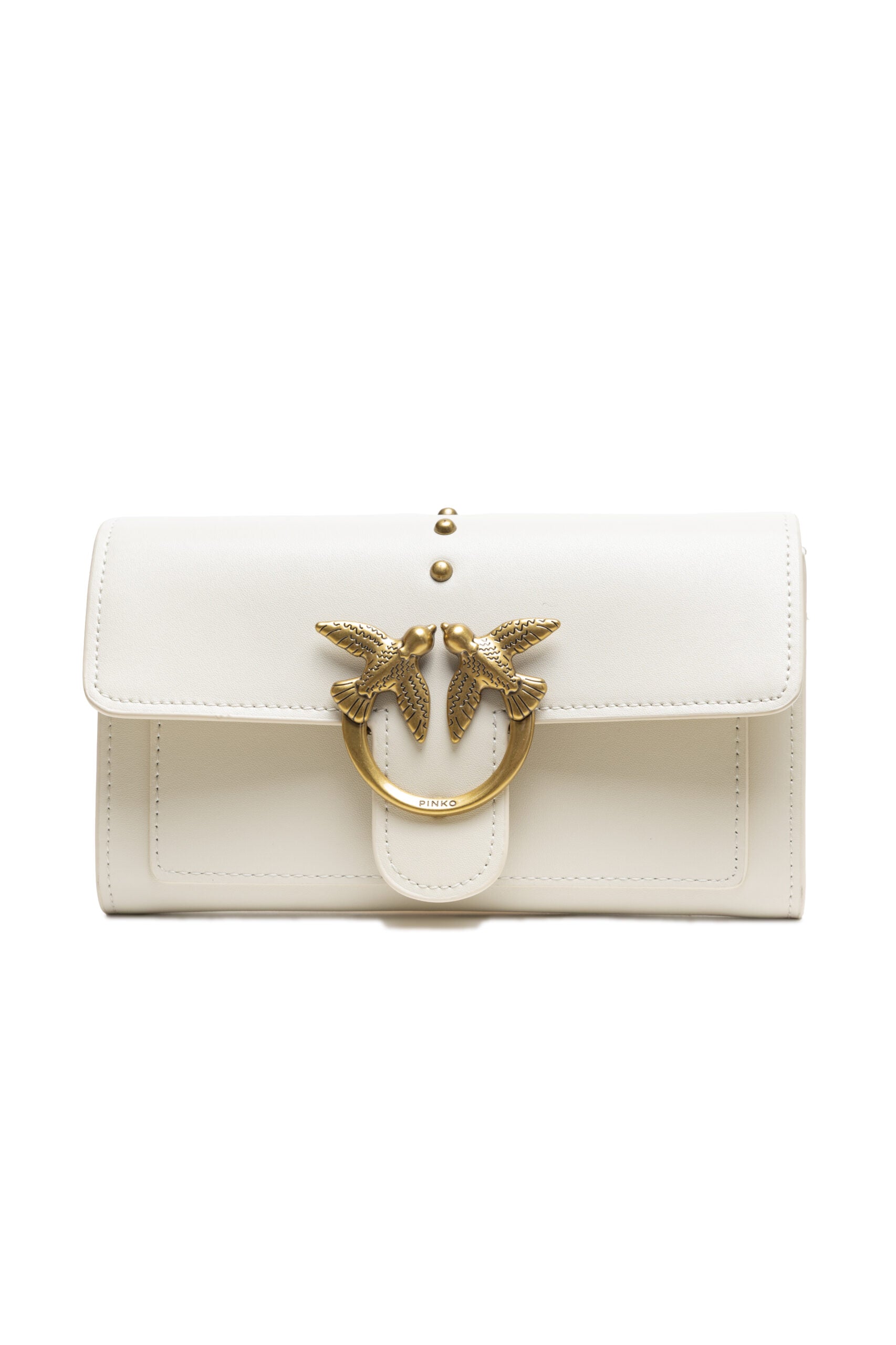 Sac PINKO One Simply Love Mini en cuir blanc