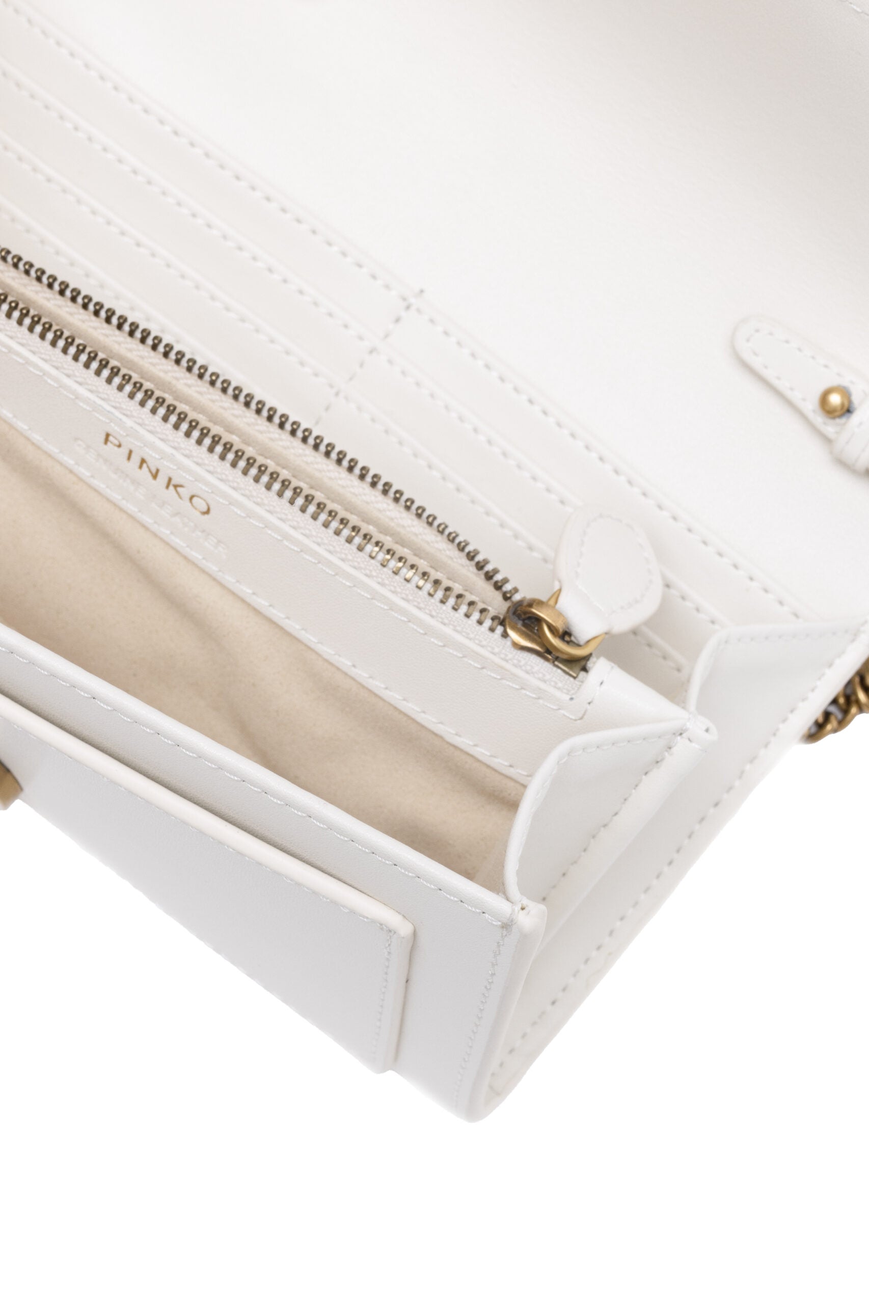 Sac PINKO One Simply Love Mini en cuir blanc
