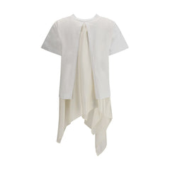 Sacai Jersey T-shirt with Polyester detail