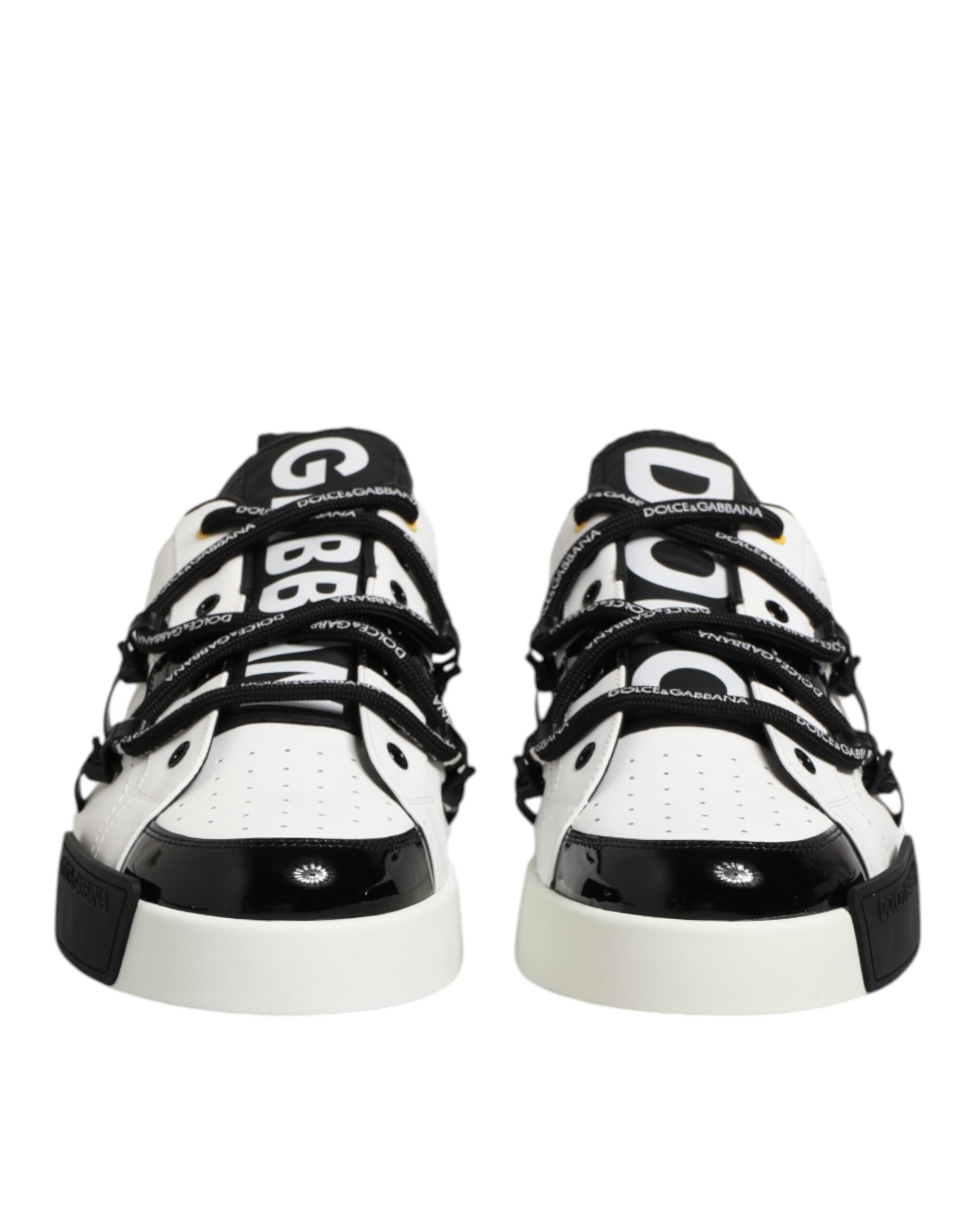 Dolce &amp; Gabbana Portofino Sneaker aus weißem Leder mit Logo