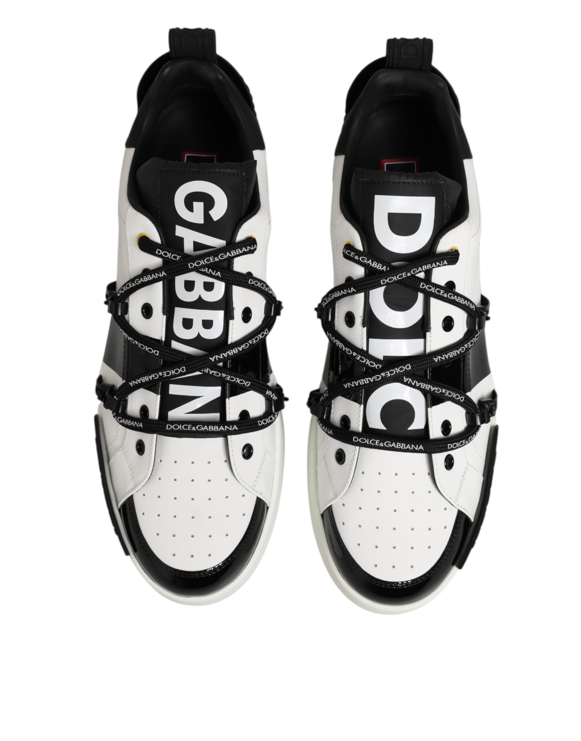 Dolce &amp; Gabbana Portofino Sneaker aus weißem Leder mit Logo
