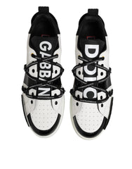 Dolce &amp; Gabbana Portofino Sneaker aus weißem Leder mit Logo