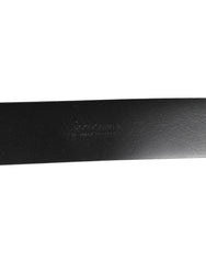 Dolce &amp; Gabbana Gürtel aus schwarzem Leder mit seitlichen Ringen und Messingschnalle