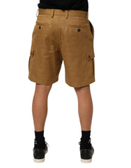 Short cargo-bermuda Dolce &amp; Gabbana en coton stretch marron avec logo