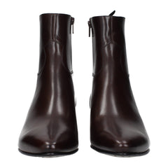 Celine Red Leather Ankle Boots