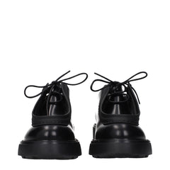 Prada Black Leather Oxfords And Derbies