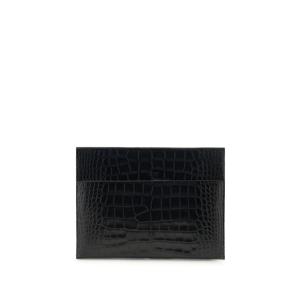 Pochette Tom Ford en cuir imprimé crocodile