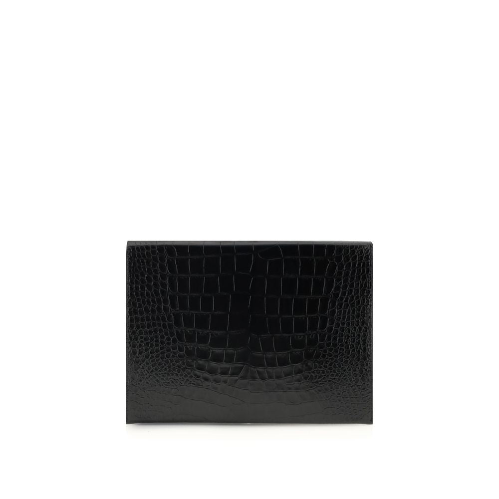 Pochette Tom Ford en cuir imprimé crocodile