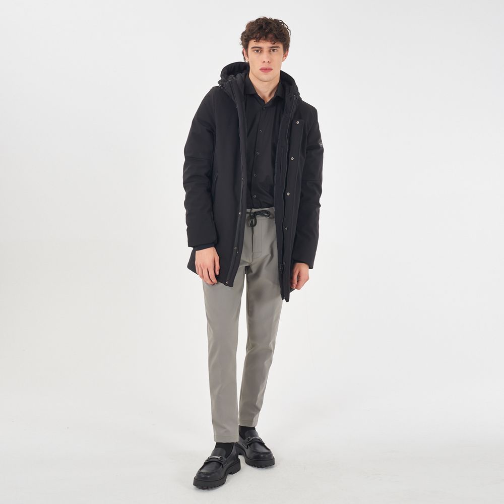 Oui, vestes et manteaux en nylon noir Zee