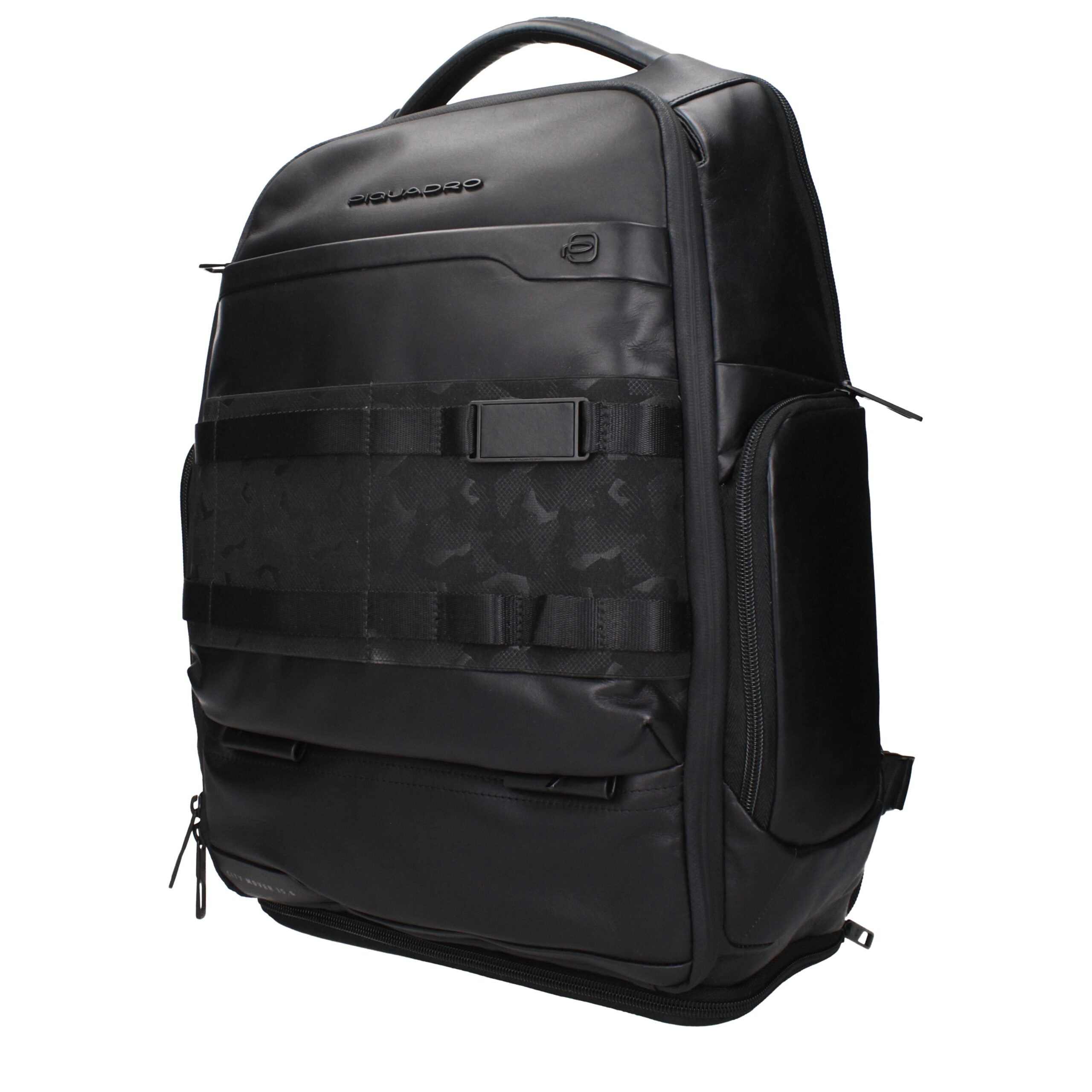 Piquadro Black Leather Backpacks